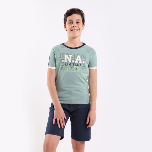 Buy Diadora Boys Printed Cotton T-Shirt -Green in Egypt