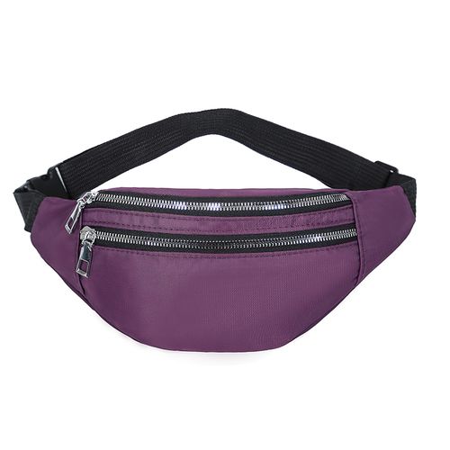 Fashion Holographic Fanny Pack Hologram Waist Oxford Purple