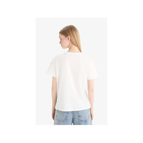 product_image_name-Defacto-Woman Regular Fit Short Sleeve T-Shirt - Off White-2