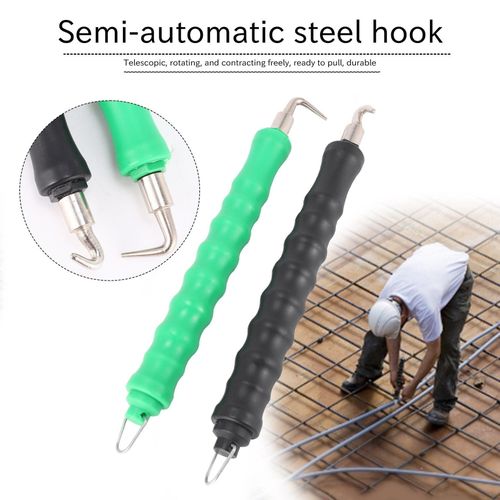 2 Pieces Automatic Rebar Tie Wire Twister, Rebar Tie Wire Twister Tool,  Rebar Wire Twister Pull Tie Wire Twister, Concrete Metal Wire Twisting  Fence Tool (Curved and Straight Hook) 