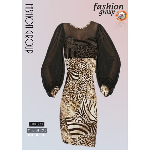 اشتري FashionGroup Long Sleeves Lace Dress - Tiger في مصر