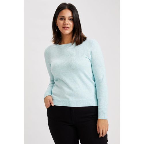 product_image_name-Defacto-Woman C Neck Regular Fit Pullover - Mint Melange-1