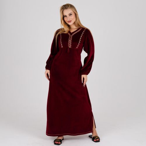 product_image_name-Zecotex-Women’s Embroidered Velvet Abaya – Elegant and Stylish Design for Winter & Occasions – Comfortable Modern Fit-1
