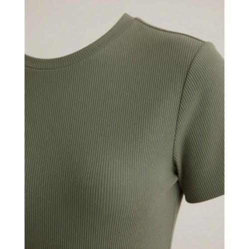 Freska Short-Sleeve Basic Top-Olive - image 2