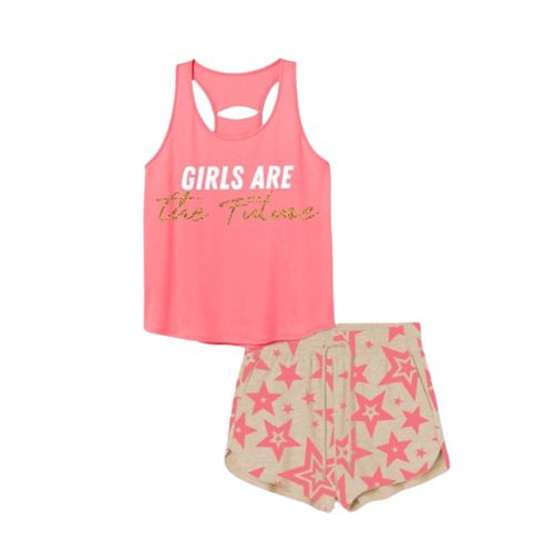 product_image_name-Generic-بيجامة حريمي(وشورت كافيه في بينك وتيشيرت بينك)-1