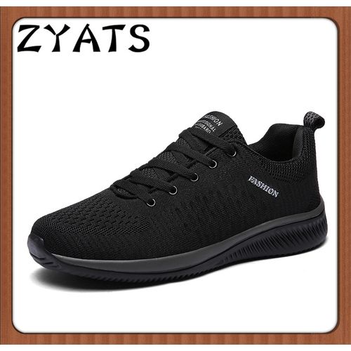 Buy Zyats Mesh Men Casual Shoes Lac-up Breathable Walking Sneakers Black in Egypt