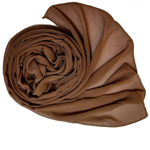 Buy Scarf Chiffon Crepe Solid  (Coffee) in Egypt