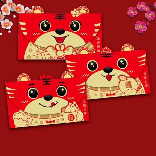 Red Packets Chinese Red Lucky Envelopes Money Bags Cartoon
