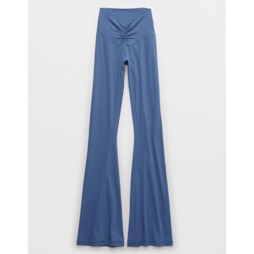 aerie ruched flared leggings marbled blue｜TikTok Search