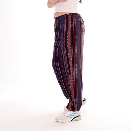 product_image_name-Bebo-Women's long 2 pocket printed trousers_Free Size Fits Approximately 60 To 85 Kg_Brown & Blue-2