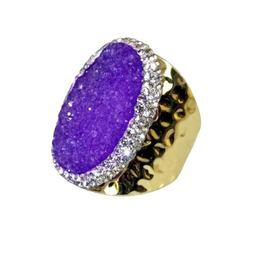 product_image_name-Generic-خاتم مذهل عالي الجودة، أنيق وفاخر بحجارة الكوارتز البنفسجية الطبيعية والأماثيست والزركون للسيدات، مطلي بالذهب ومفتوح المقاس، أفضل هدية-1