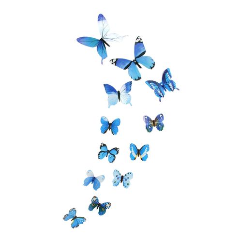 12Pcs 3D Wall Stickers Useful Easy to Paste Butterfly Stickers 3D Butterfly  Glow in The Night Background Decals for Office