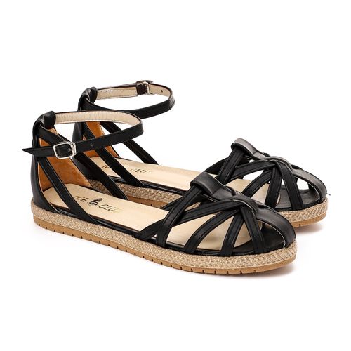 Buy Ice Club Buckle Closure Leather Sandals - Black in Egypt