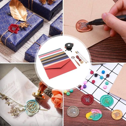 Wax Seal Stamp Set Lacquered Sealing Wax Kit DIY Craft For Wedding