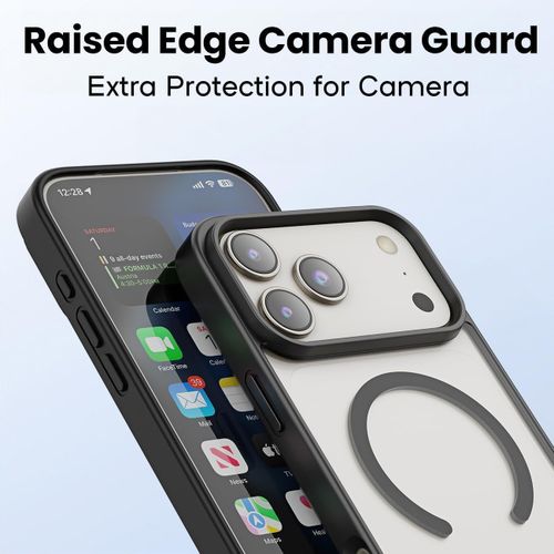 product_image_name-Generic-جراب مغناطيسي لموبايل ايفون 17 برو من جرابست متوافق مع ماج سيف، غطاء ممتص للصدمات مضاد للصدمات، اطار بولي يوريثين مقاوم للحرارة بلون سادة غير لامع، ظهر شفاف مضاد للخدش (اسود)-3