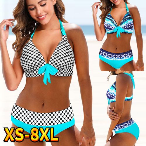 تسوق (Blue)2022 New Bikinis Set DOT Print Bikini Summer Loose Swimsuit  Female Bikinis Set Swimwear Fashion Two Piece Set Beachwear MAA اونلاين