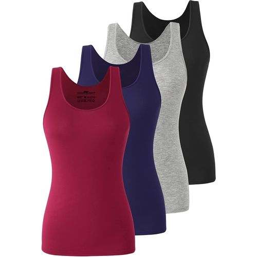 اشتري Mesery Bundle Of (4) Cotton Stretch Plain Tank Tops في مصر