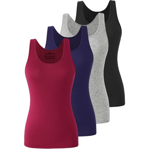 Buy Mesery Bundle Of (4) Cotton Stretch Plain Tank Tops in Egypt