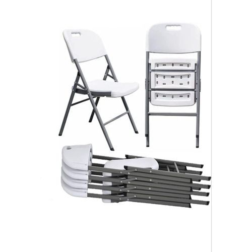 Buy Folding Plastic Chair For Commercial Use Molded From Two Levels And Back For Stacking With A Heavy-duty Frame For Indoor And Outdoor Places For Parties, Camping, Dining Tables, Garden And Patio in Egypt