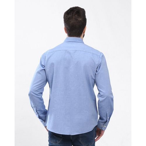 TOP KAPI قميص توب كابي كم طويل - ازرق