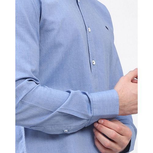 TOP KAPI قميص توب كابي كم طويل - ازرق