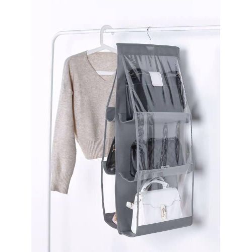 product_image_name-Generic-منظم شنط معلق شفاف لخزانة الملابس حامل حقائب يد نسائية موفر للمساحة منظم خزانة بجيوب واقية من الغبار والرطوبة-1