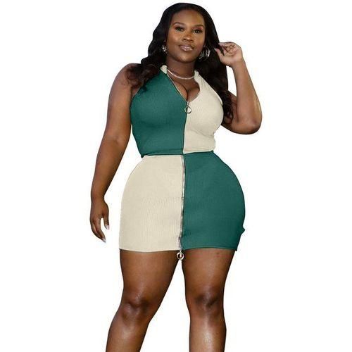 Generic Plus Size 2 Piece Set Women 5xl Skirt And Top Knitted Bodycon Patchwork Zipper Best Price Online Jumia Egypt