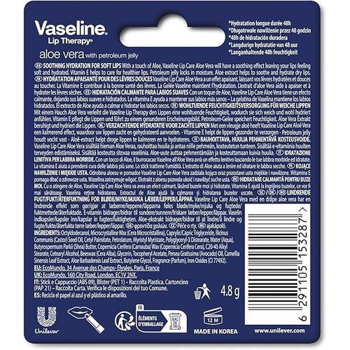 product_image_name-Vaseline-بلسم الشفاه علاج الشفاه بالألوفيرا مع الجيلي النقي وخلاصة الألوفيرا الغنية للشفاه اللامعة والصحية يغذي ويحمي الشفاه مرطب للشفاه غير دهني للشفاه الطبيعية 4.8 جرام-2
