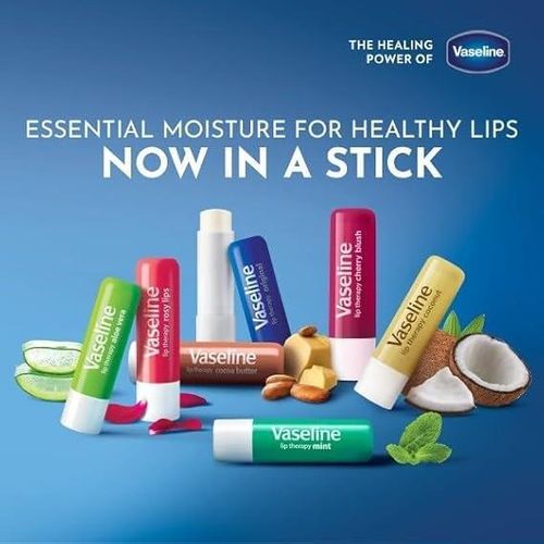 product_image_name-Vaseline-بلسم الشفاه علاج الشفاه بالألوفيرا مع الجيلي النقي وخلاصة الألوفيرا الغنية للشفاه اللامعة والصحية يغذي ويحمي الشفاه مرطب للشفاه غير دهني للشفاه الطبيعية 4.8 جرام-4