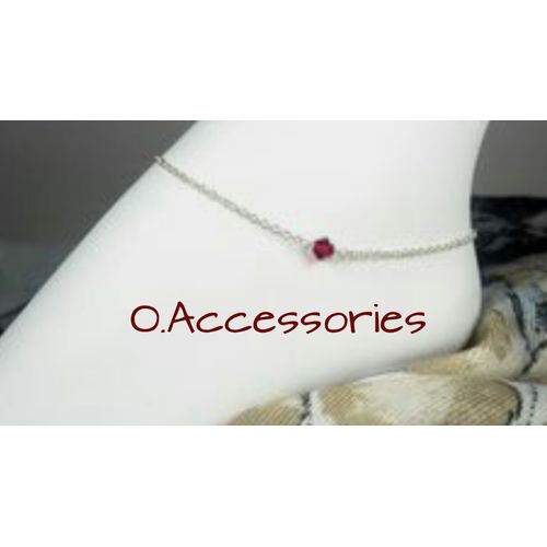Buy O Accessories Anklet Silver _one Crystal in Egypt