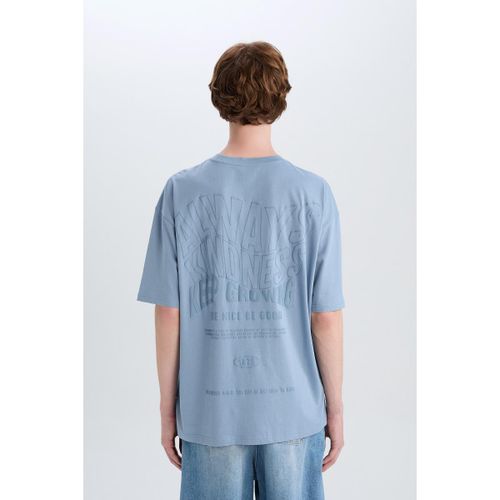 product_image_name-Defacto-Man Crew Neck Oversize Fit Short Sleeve T-Shirt - Blue-1