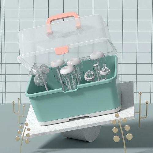 New Portable Baby Bottle Drying Rack Baby Bottles Storage Box Cleaning  Dryer Drainer Nipple Shelf Drying