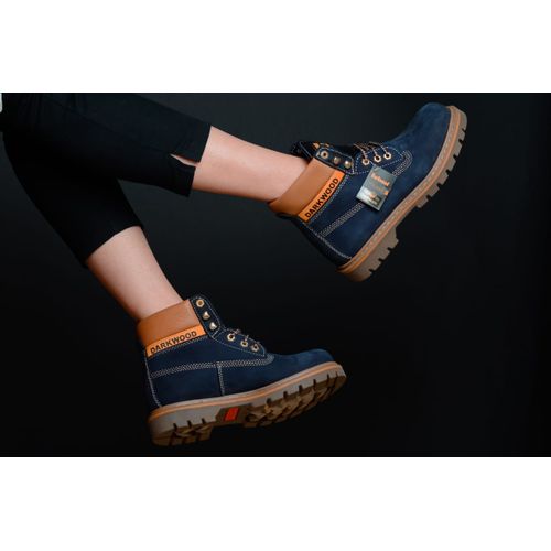 اشتري Casual Lace Up Ankle Boot - Navy Blue  في مصر