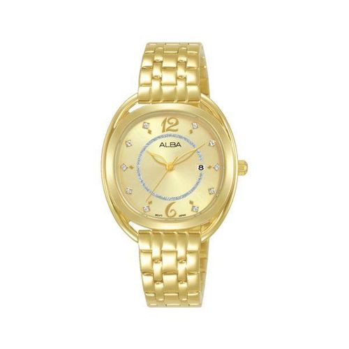 product_image_name-Alba-Ladies' Hand Watch Stainless Band, Champagne Dial AH7BG4X1-1