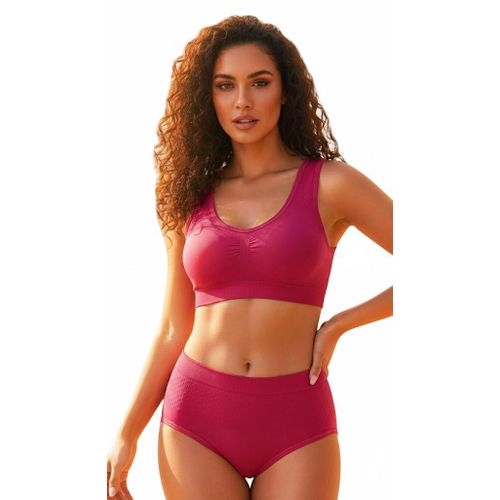 product_image_name-Generic-طقم لانجري  رياضي- قطعتين برا + أندر -  ليكرا - سلس (Seamless) من Fit & Feel - حمالة صدر رياضية داعمة مع كيلوت بخصر مرتفع - ناعم، مرن-1