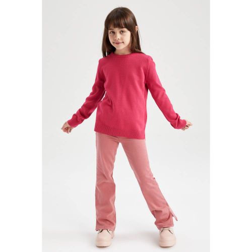 product_image_name-Defacto-Girl Crew Neck Regular Fit Pullover - Pink-3