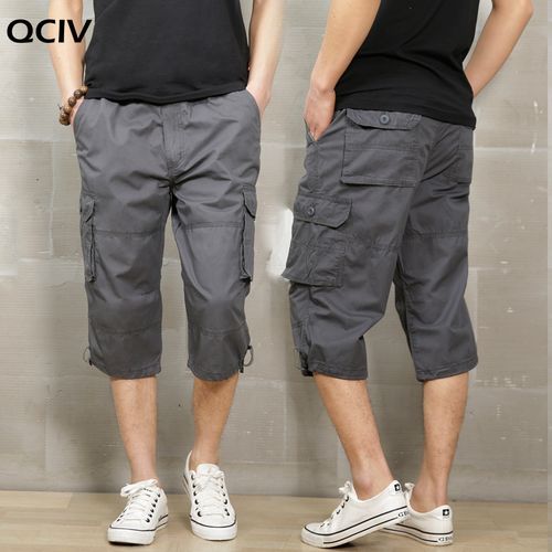 Fashion (black)Summer Cargo Shorts Men Calf-length Pants New Casual Pants  Mens Loose Outdoor Sports Cropped Trousers Plus Size Streetwear ACU @ Best  Price Online