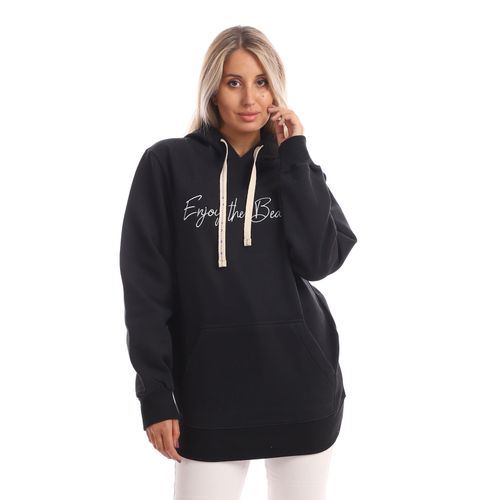 Buy Izor " Enjoy The Beauty" Embroidered Hoodie - Black in Egypt