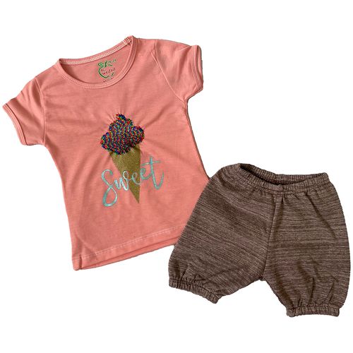 product_image_name-Generic-طقم شورت بيبي بناتي ايس كريم ترتر - 5107 - اورنج-1