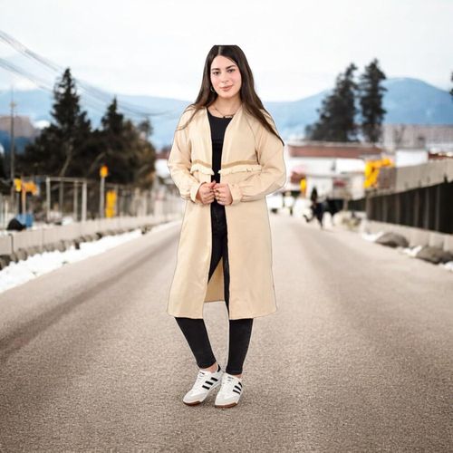 product_image_name-Generic-معطف طويل مزين بشراشيب، بيج، مفتوح من الأمام، بأكمام طويلة، مقاس حر يناسب حتى وزن 80 كيلوغرامًا-3