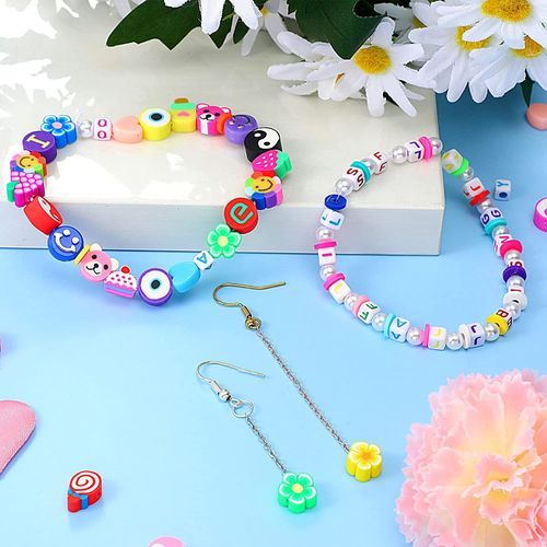 Colourful Clay Bead Charms Refill with Smiley Face Beads/Fruit Flower  Letter Cute Beads