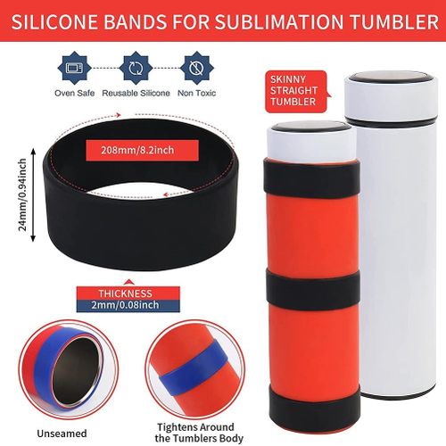 تسوق 24 PCS Silicone Bands for Sublimation Skinny Tumbler, Heat