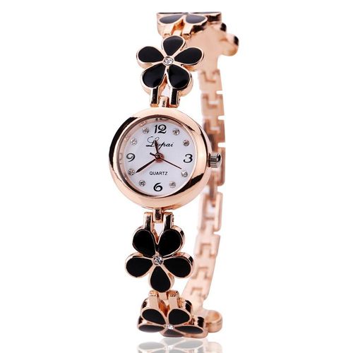 Gold Rhinestone Classic Daisy Flower Watch — Kirijewels.com