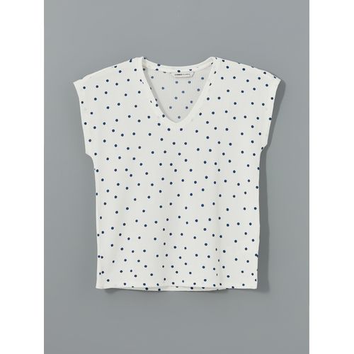 product_image_name-LC Waikiki-بلوزة نسائية ذات رقبة على شكل V بنقشة البولكا دوت من LC وايكيكي-4