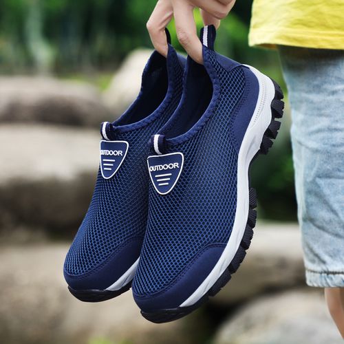 Buy Fashion Trekking Hiking Shoes Men's Fashion Sneakers EUR Size 39-49 Non-Slip Breathable Climbing Mountain Shoes Male Ultra-Cool Outdoor Desert Training Sneakers Combat Shoes Quick-dry Water Shoes Blue in Egypt