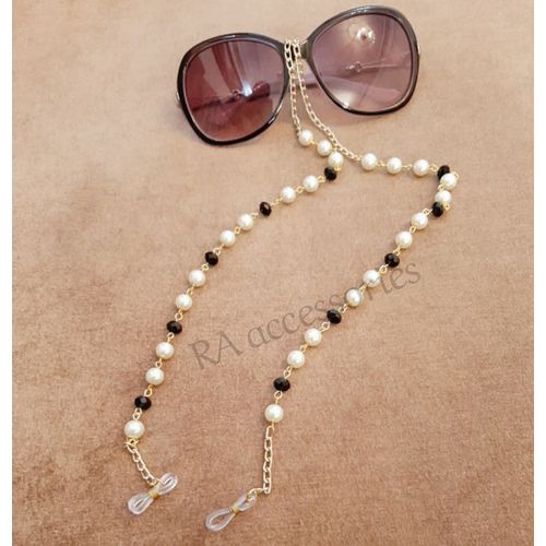 Buy RA accessories Handmade Women Eyeglasses Chain Pearls ًWith Black Crystal in Egypt