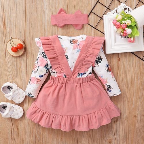 Fashion Baby Girls Autumn Winter Clothes Set Long Sleeves Floral Bodysuit +  Pink Skirt @ Best Price Online