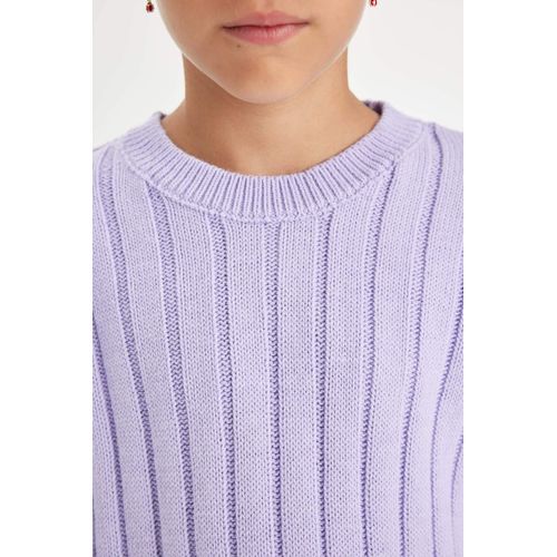 product_image_name-Defacto-بلوفر بناتي تريكو بيزك اوفر سايز بياقة مستديرة-3