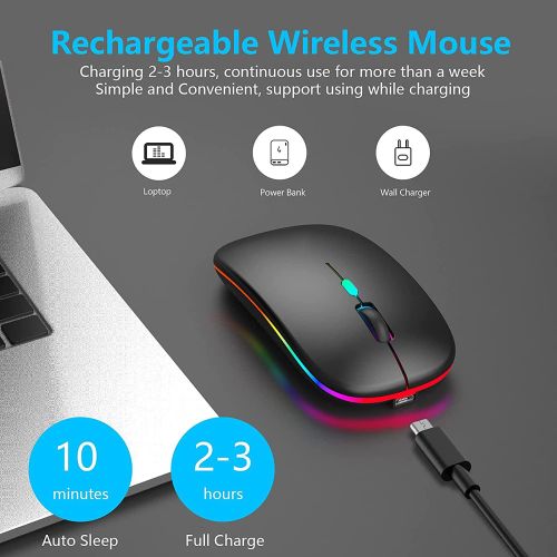 product_image_name-HP-Wireless Bluetooth Mouse Rechargeable - 2.4GHz Slim Laptop Mouse-3