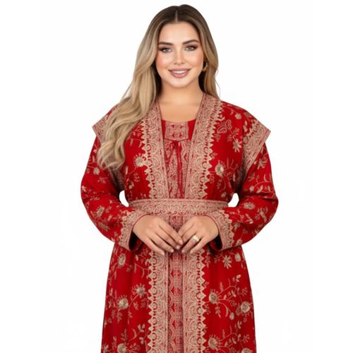 product_image_name-Generic-عباية استقبال و صباحية و مناسبات الخامة شيفون مكونة من 3 قطع , موديل 525 , زيتي-3